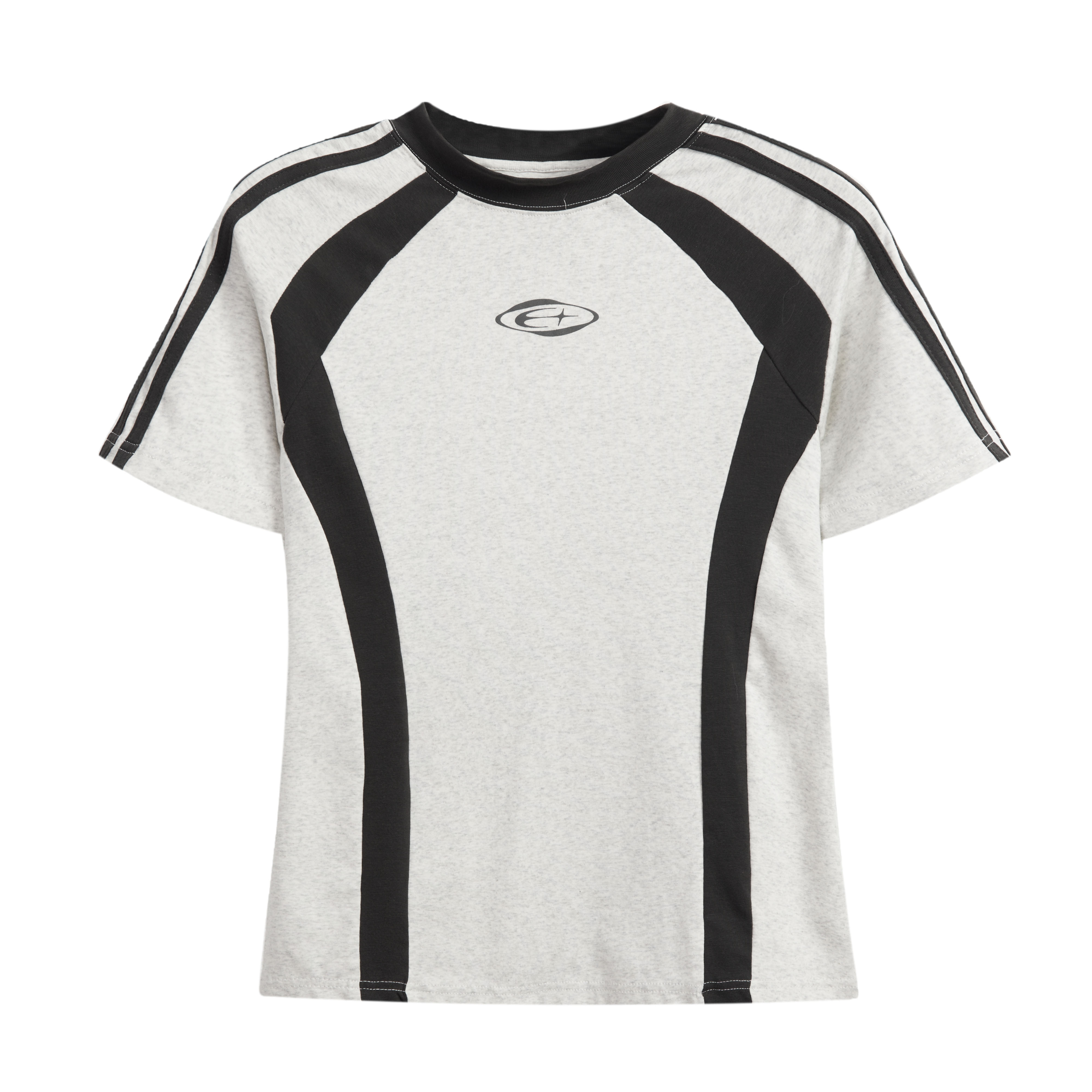 Color-Blocked Short-Sleeve Crop Top for Women - American Retro Slim-Fit Summer T-Shirt Color-Blocked Short-Sleeve Crop Top for Women - American Retro Slim-Fit Summer T-Shirt