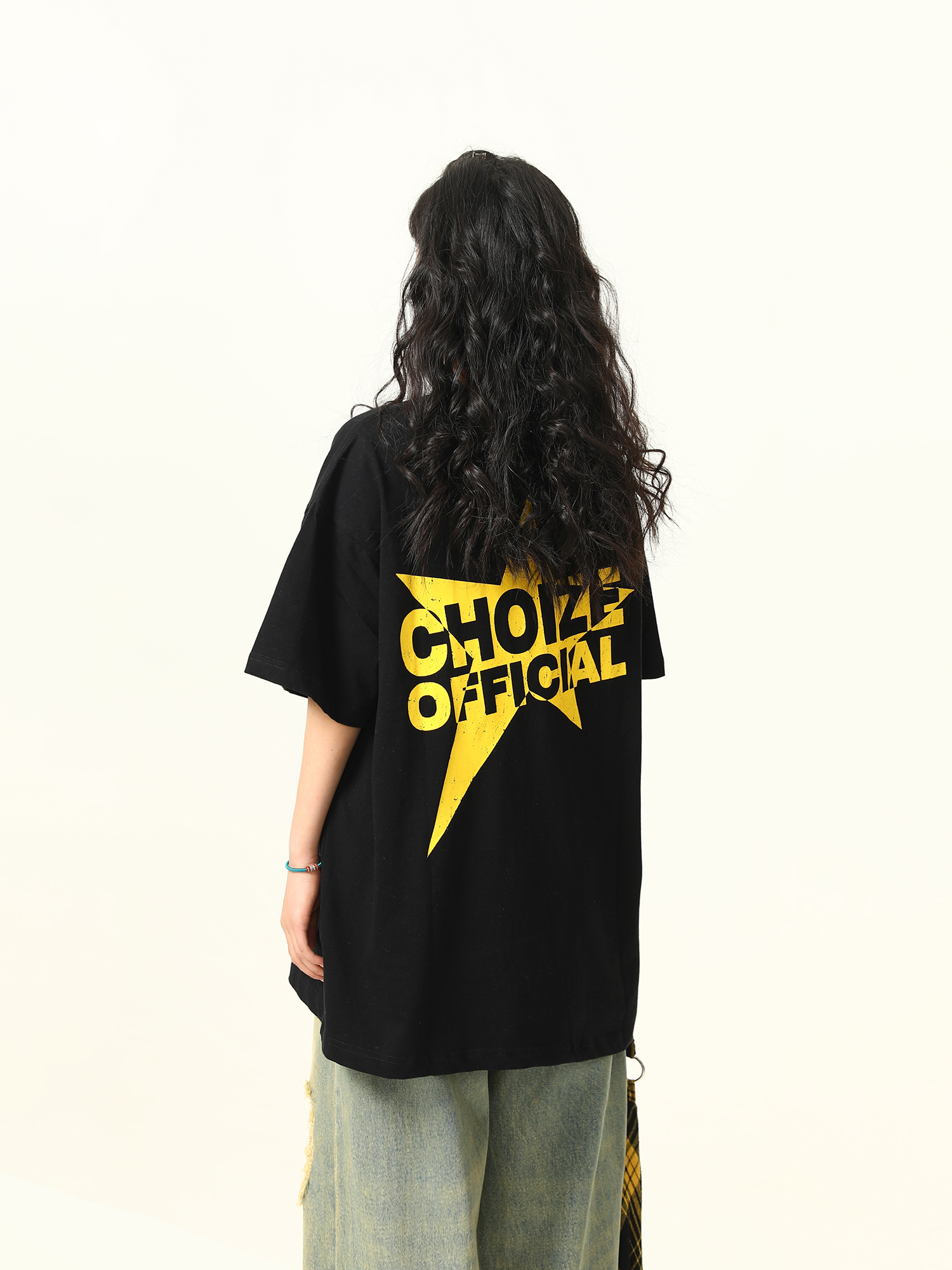 Color-Blocking American Street Star Print Short-Sleeve T-Shirt for Men and Women - Trendy Loose Fit Couple Top Color-Blocking American Street Star Print Short-Sleeve T-Shirt for Men and Women - Trendy Loose Fit Couple Top