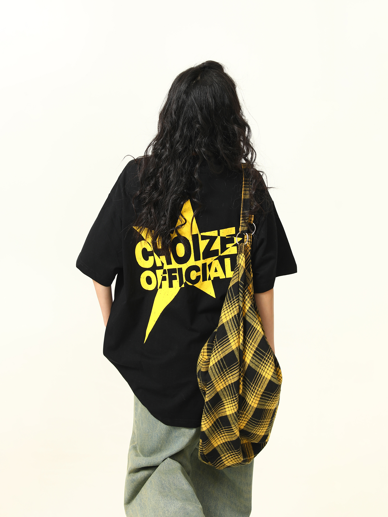 Color-Blocking American Street Star Print Short-Sleeve T-Shirt for Men and Women - Trendy Loose Fit Couple Top Color-Blocking American Street Star Print Short-Sleeve T-Shirt for Men and Women - Trendy Loose Fit Couple Top