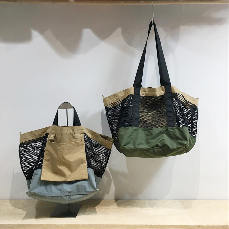 Color-Blocking Net Shoulder Bag - Summer Casual Large Capacity Reversible Shopping Bag for Trendy Niche Style Color-Blocking Net Shoulder Bag - Summer Casual Large Capacity Reversible Shopping Bag for Trendy Niche Style