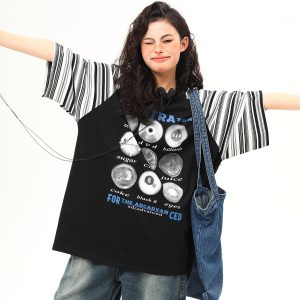 Color-Blocking Raglan Short Sleeve T-Shirt for Men and Women - Trendy Summer Couple Top, American Street Style Fashion