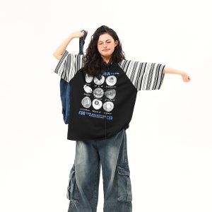 Color-Blocking Raglan Short Sleeve T-Shirt for Men and Women - Trendy Summer Couple Top, American Street Style Fashion