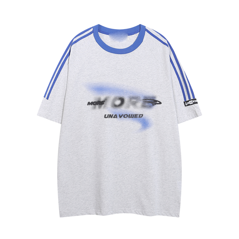 Color-Blocking Short-Sleeve T-Shirt for Women - Retro American Style, Youthful Vitality, Summer Essential Color-Blocking Short-Sleeve T-Shirt for Women - Retro American Style, Youthful Vitality, Summer Essential