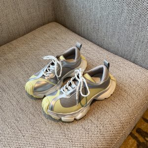 Color-Blocking Thick-Soled Dad Shoes for Women, Trendy 2025 Lace-Up Mesh Casual Sneakers, Versatile Y2K Style Sports Footwear