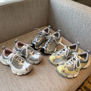 Color-Blocking Thick-Soled Dad Shoes for Women, Trendy 2025 Lace-Up Mesh Casual Sneakers, Versatile Y2K Style Sports Footwear