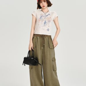 Colorful Dot Print Short Sleeve T-Shirt for Women - American Retro Style, Round Neck, Slim Fit, Summer Fashion Top