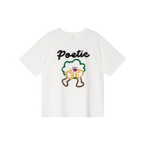 Colorful Embroidered Dog T-Shirt for Women - Summer Loose Fit Pure Cotton Short Sleeve Top, Cute and Fun Pet Lover Style