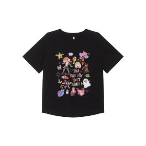 Colorful Printed Loose Short Sleeve T-shirt for Women - Fun Spring 2025 Slim Top, Casual 90s Style