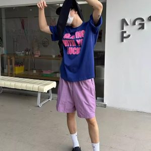 Colorful Striped Casual Zippered Shorts for Men and Women - American Style Summer Quick-Dry Breathable Nylon Five-Point Pants