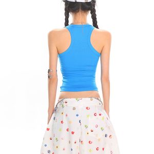 Colorful Summer Tank Top for Women - Slim Fit High-Quality Dopamine Movement Design, Trendy Casual Wear, Y2K Style