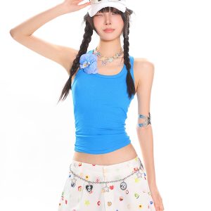 Colorful Summer Tank Top for Women - Slim Fit High-Quality Dopamine Movement Design, Trendy Casual Wear, Y2K Style