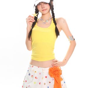 Colorful Summer Tank Top for Women - Slim Fit High-Quality Dopamine Movement Design, Trendy Casual Wear, Y2K Style