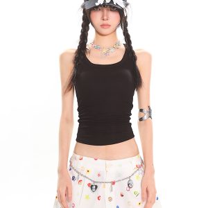 Colorful Summer Tank Top for Women - Slim Fit High-Quality Dopamine Movement Design, Trendy Casual Wear, Y2K Style