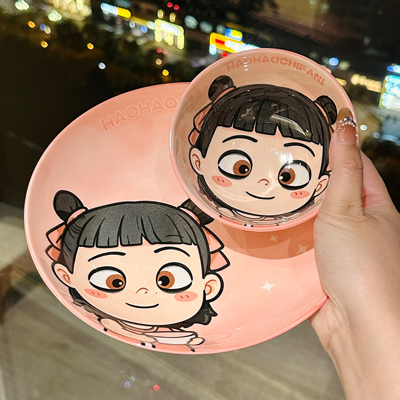 Colorful Underglaze Ceramic Dinner Plate Set - Elegant Tableware for Home, 2025 Model, Unique Design, Perfect for Dining and Decor