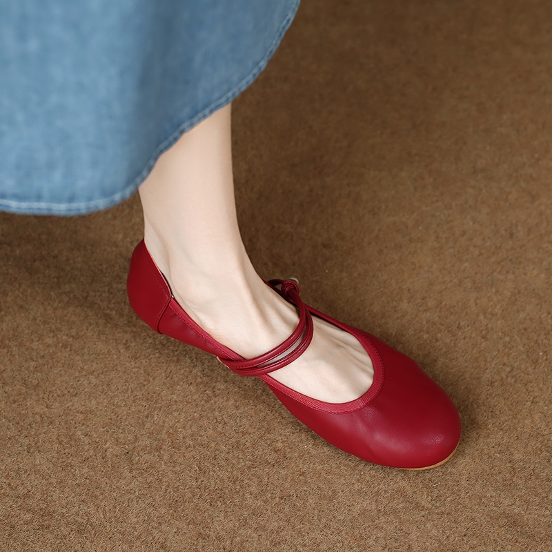 Comfortable French Soft Leather Flat Mary Jane Shoes - Love at First Wear, Soft Sole, Shallow Mouth, Perfect for Casual and Y2K Styles