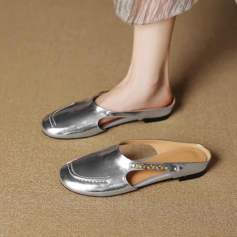 Comfortable Open-Toe Leather Sandals for Women - Breathable Flat Slippers, Italian Style Fashion