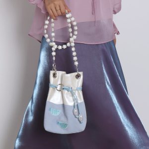Compact Beaded Fish Tank Bag for Women - 2025 Summer Crossbody Phone Bag, Cute Small Shoulder Bag