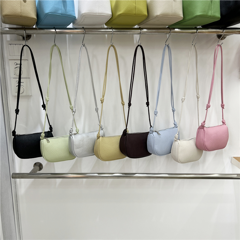 Compact Soft Leather Lychee Pattern Crossbody Bag - Cute Lightweight Versatile Shoulder Phone Bag for Spring and Summer