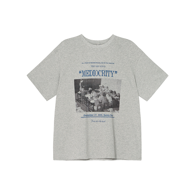 Contrast Color Portrait Print Round Neck Short Sleeve T-Shirt for Women - Loose Fit Pure Cotton Summer Style 2025