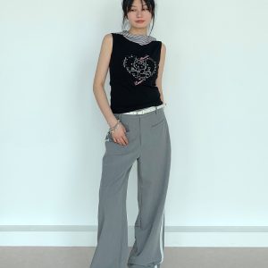 Cool Girl Summer Hooded Sleeveless Vest - Casual Printed Tee Top for Y2K Style