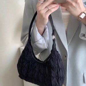 Cream Puff Cloud Ruffled Bag - 2023 Fashion Tote Shoulder Dumpling Style for Girls, Sweet and Cool Underarm Bag