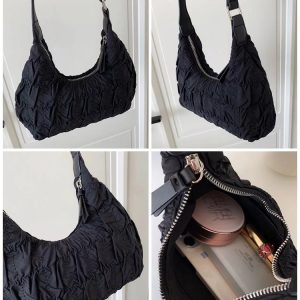 Cream Puff Cloud Ruffled Bag - 2023 Fashion Tote Shoulder Dumpling Style for Girls, Sweet and Cool Underarm Bag