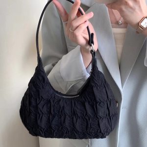 Cream Puff Cloud Ruffled Bag - 2023 Fashion Tote Shoulder Dumpling Style for Girls, Sweet and Cool Underarm Bag