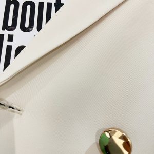 Cream Short Sleeve Blazer with Metal Buttons - British Style Professional Suit for Women - 2025 Summer Fashion Trend