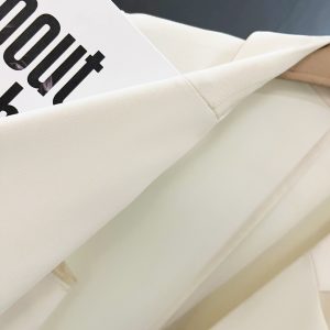 Cream Short Sleeve Blazer with Metal Buttons - British Style Professional Suit for Women - 2025 Summer Fashion Trend