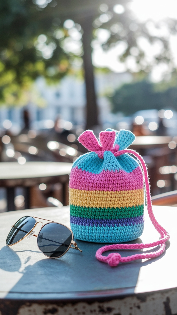 Create Your Own Crochet Mini Drawstring Bag Today outfit idea