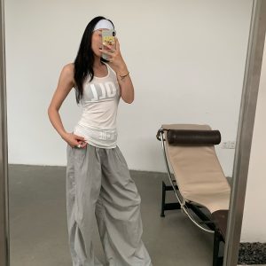 Cross-Back Tank Dress in Semi-Transparent Tencel with Dollcore Print, High Comfort Stretch Fabric for Aesthetic Style