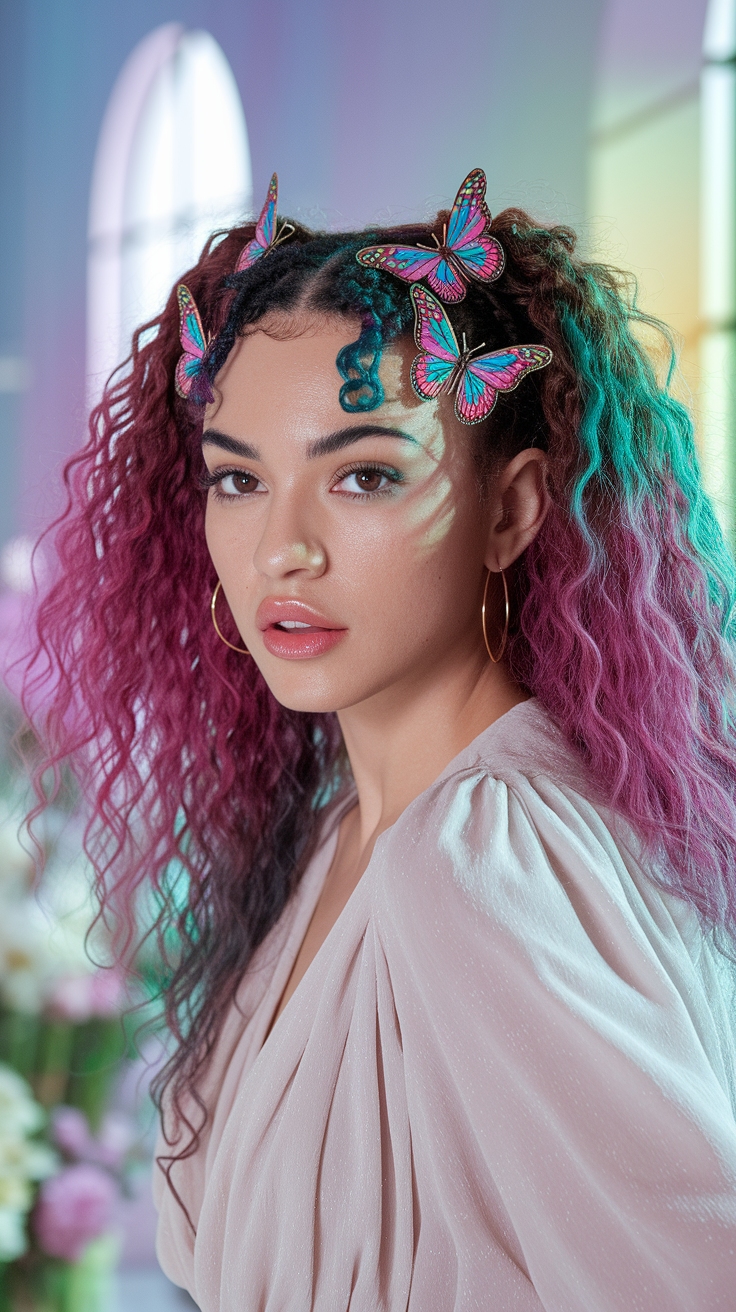 Curly Hair with Butterfly Clips: Effortless Style Tips outfit idea