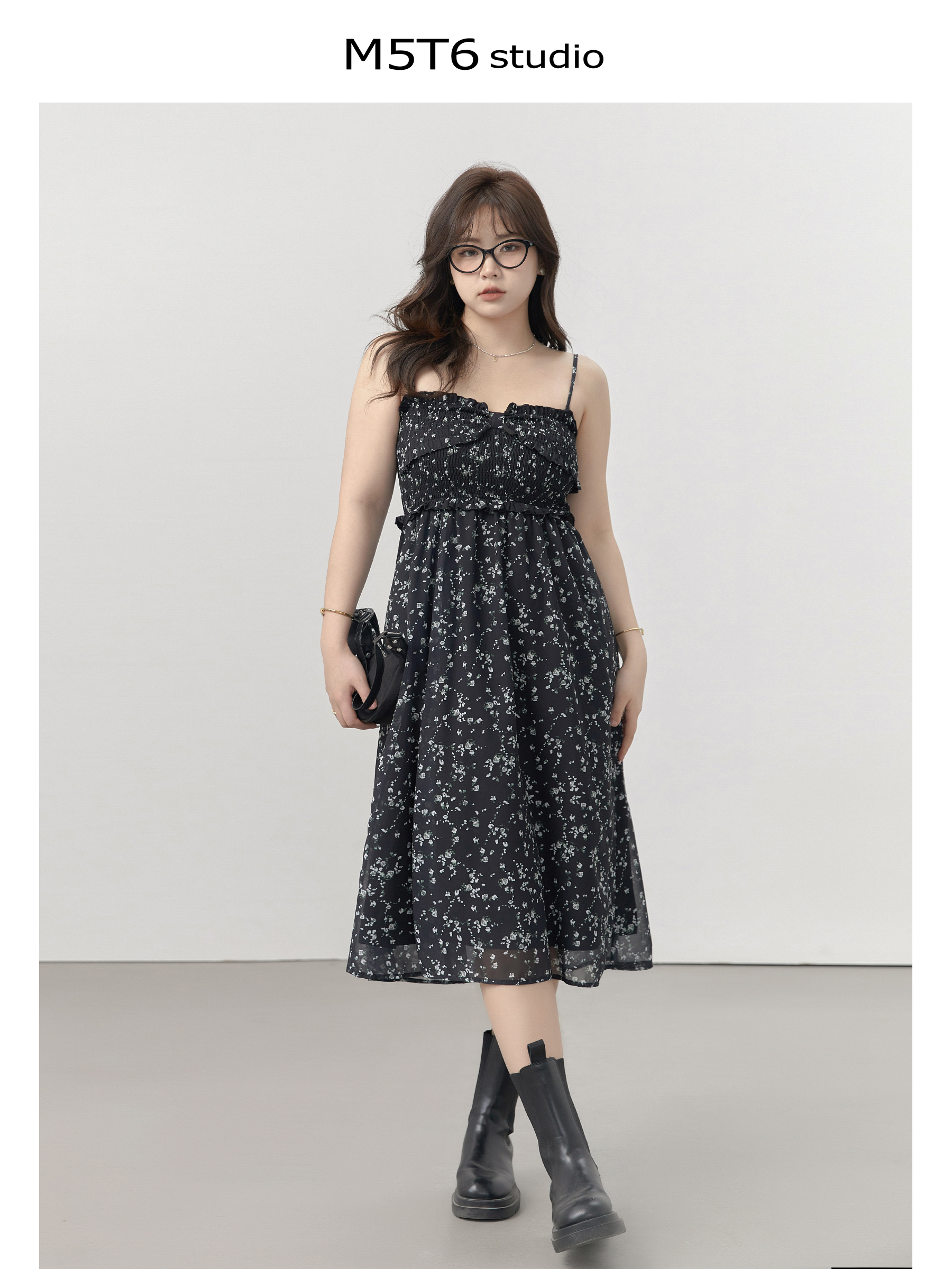 Curvy Floral Long Dress - Sweet Minimalist Design, Versatile & Slimming, Perfect for 90s & Y2K Inspired Styles Curvy Floral Long Dress - Sweet Minimalist Design, Versatile & Slimming, Perfect for 90s & Y2K Inspired Styles