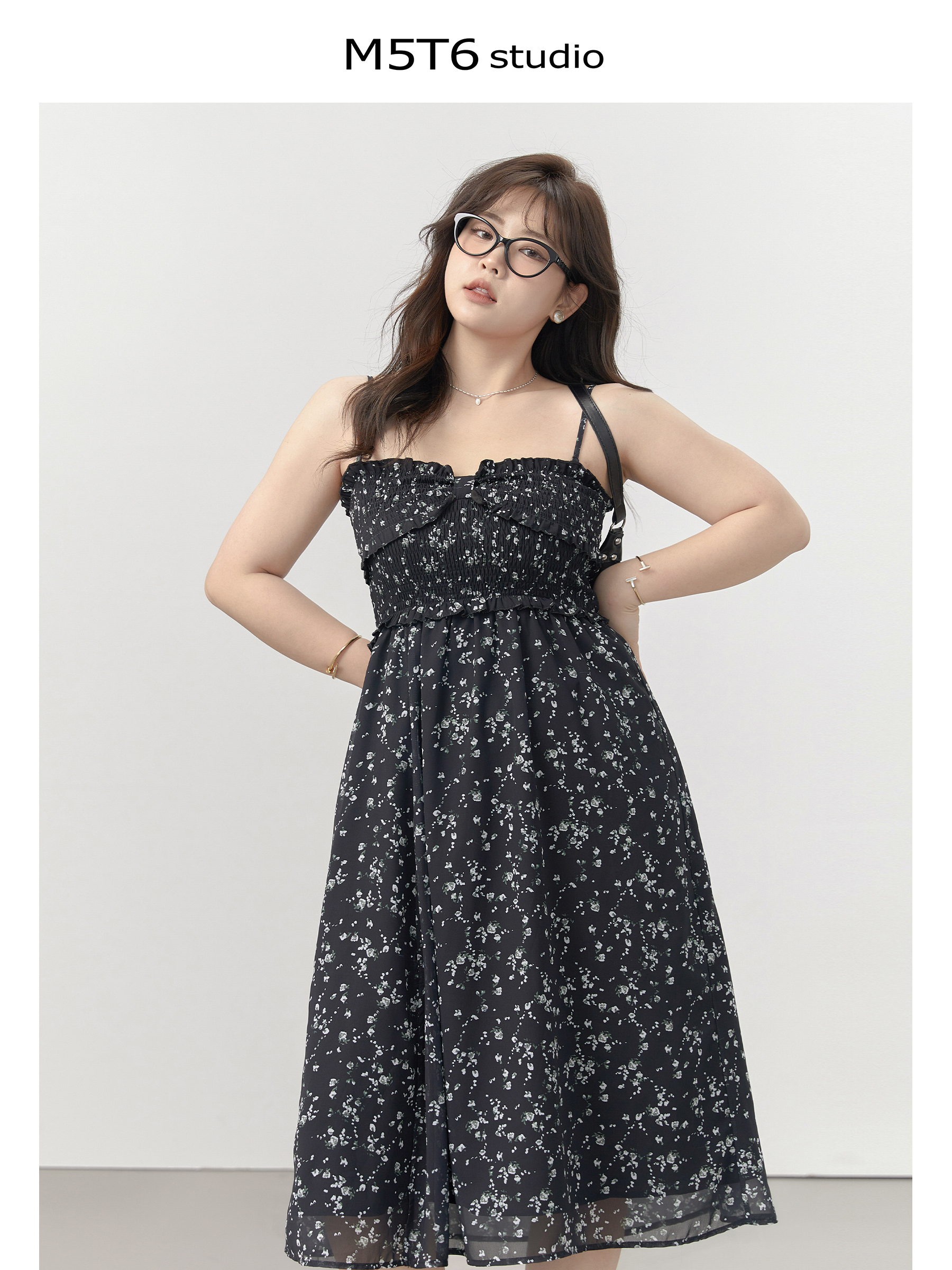 Curvy Floral Long Dress - Sweet Minimalist Design, Versatile & Slimming, Perfect for 90s & Y2K Inspired Styles Curvy Floral Long Dress - Sweet Minimalist Design, Versatile & Slimming, Perfect for 90s & Y2K Inspired Styles