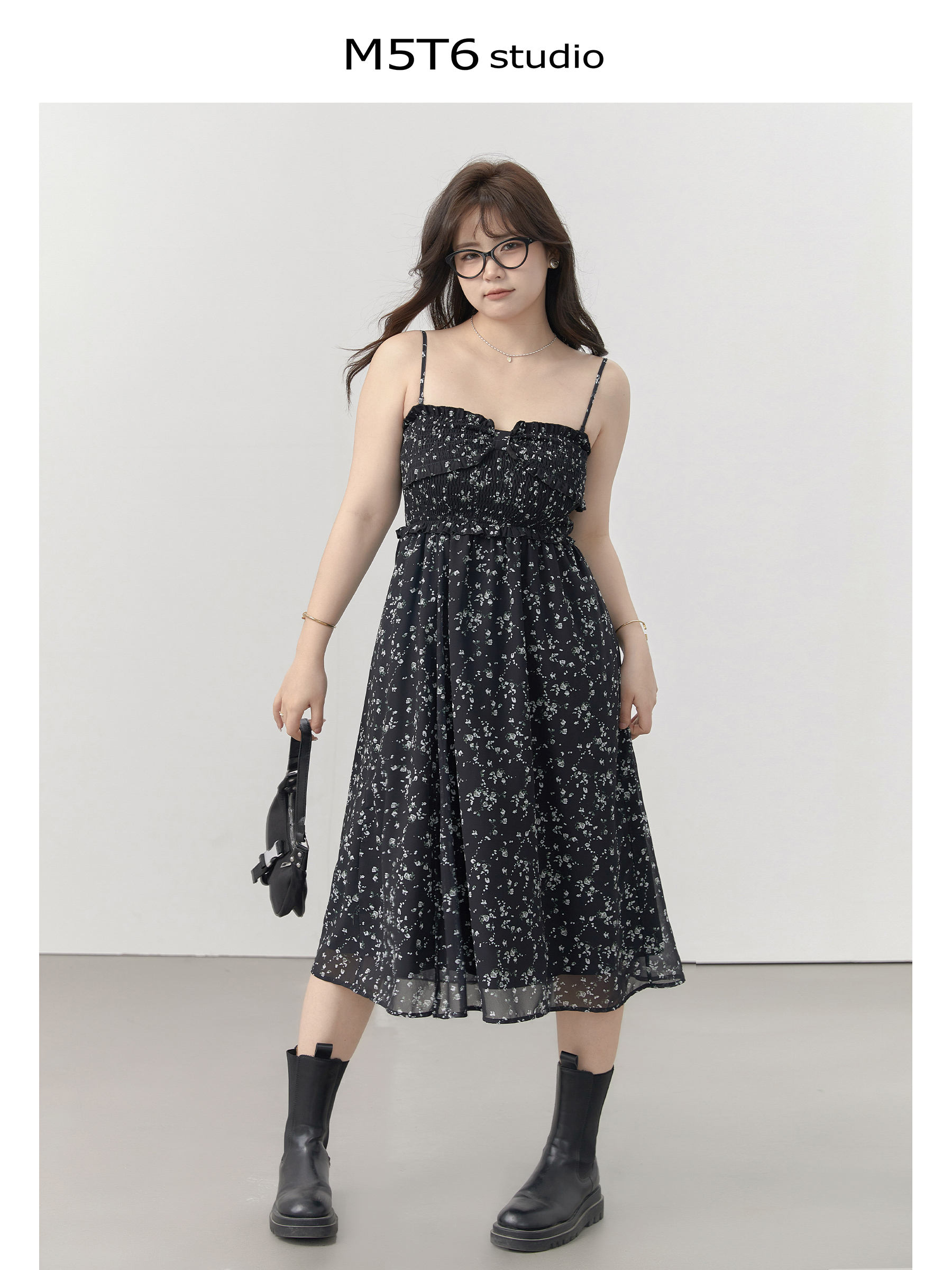 Curvy Floral Long Dress - Sweet Minimalist Design, Versatile & Slimming, Perfect for 90s & Y2K Inspired Styles Curvy Floral Long Dress - Sweet Minimalist Design, Versatile & Slimming, Perfect for 90s & Y2K Inspired Styles