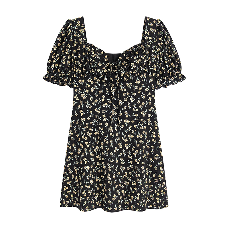 Curvy Floral Tea Break Slimming Sexy Waist-Defined Sling Dress - 90s Inspired Summer Fashion