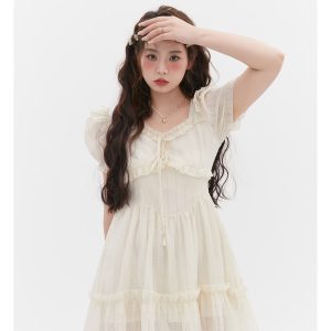 Curvy Love Story French Fairy Dress for Girls - Slimming Fit, Sweet Style, 90s Inspired Fashion