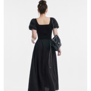 Curvy Minimalist Hepburn Style Split Dress - Elegant Long Skirt in Main Colors for 90s and Y2K Fashion Lovers