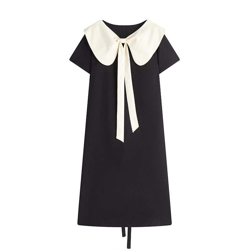 Curvy Summer Doll Collar Color-Block Dress - Loose Fit College Style for a Youthful Look, Perfect for 90s and Y2K Fashion Trends Curvy Summer Doll Collar Color-Block Dress - Loose Fit College Style for a Youthful Look, Perfect for 90s and Y2K Fashion Trends