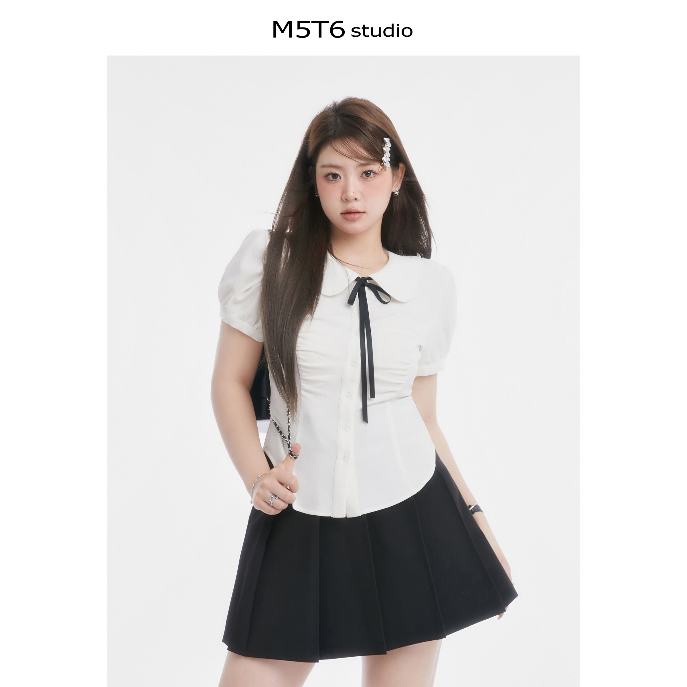 Curvy Sweet Bean A-Line Skirt for Women - College Style Waist-Defining Short Pleated Skirt, Trendy Casual Fashion