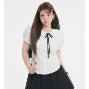Curvy Sweet Bean A-Line Skirt for Women - College Style Waist-Defining Short Pleated Skirt, Trendy Casual Fashion