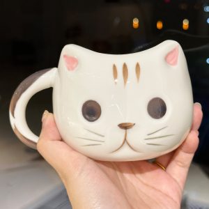 Cute Cartoon Ceramic Water Cup - Adorable Girl Heart Cat Mug for Home, Breakfast, Oatmeal - Soft and Healing Design