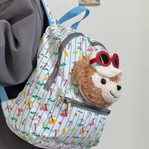 Cute Cartoon Duffy Bear Backpack - Soft Large Capacity School Bag for Girls - Trendy 2024 Style