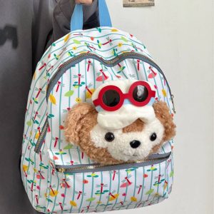 Cute Cartoon Duffy Bear Backpack - Soft Large Capacity School Bag for Girls - Trendy 2024 Style