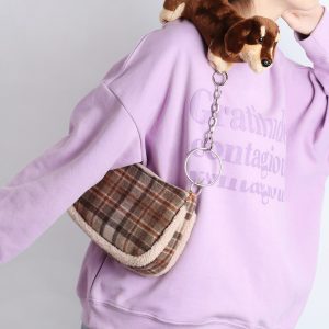 Cute Creative Sausage Dog Plush Doll Underarm Bag - Autumn Winter Small Handheld Crossbody Bag for Trendy Style