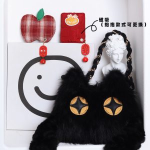 Cute Crossbody Bag with Hugging Cat Design, Adorable New Year Gift, Trendy Korean Style Accessory for Cat Lovers