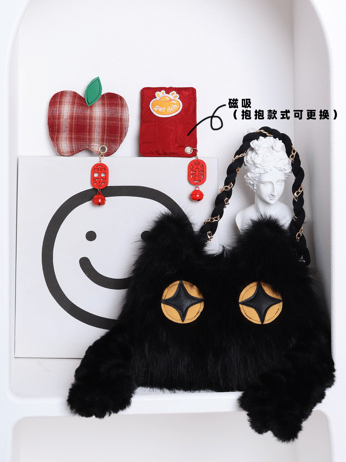Cute Crossbody Bag with Hugging Cat Design, Adorable New Year Gift, Trendy Korean Style Accessory for Cat Lovers Cute Crossbody Bag with Hugging Cat Design, Adorable New Year Gift, Trendy Korean Style Accessory for Cat Lovers