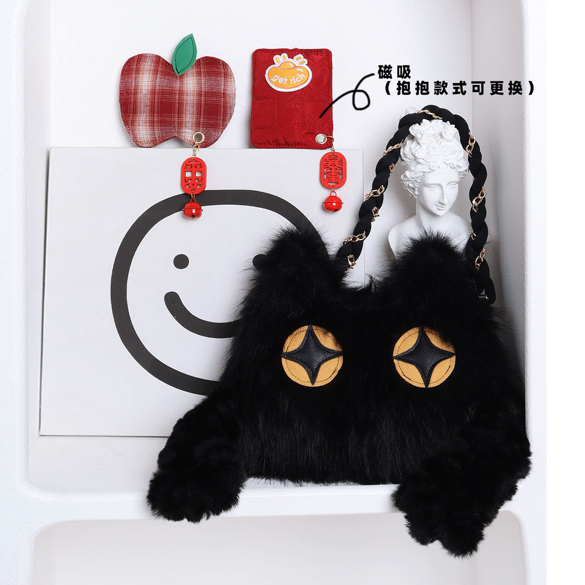 Cute Crossbody Bag with Hugging Cat Design, Adorable New Year Gift, Trendy Korean Style Accessory for Cat Lovers Cute Crossbody Bag with Hugging Cat Design, Adorable New Year Gift, Trendy Korean Style Accessory for Cat Lovers