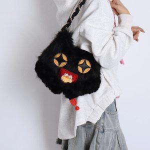 Cute Crossbody Bag with Hugging Cat Design, Adorable New Year Gift, Trendy Korean Style Accessory for Cat Lovers