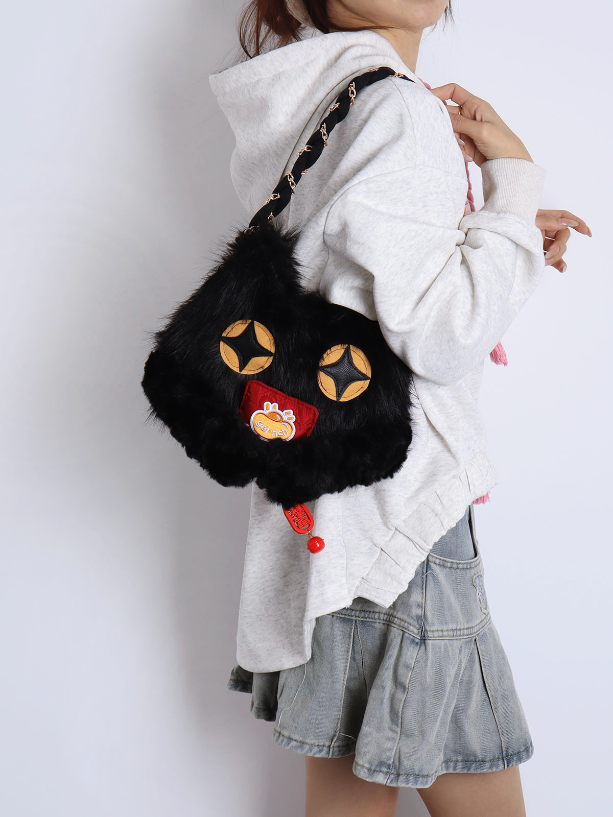 Cute Crossbody Bag with Hugging Cat Design, Adorable New Year Gift, Trendy Korean Style Accessory for Cat Lovers Cute Crossbody Bag with Hugging Cat Design, Adorable New Year Gift, Trendy Korean Style Accessory for Cat Lovers